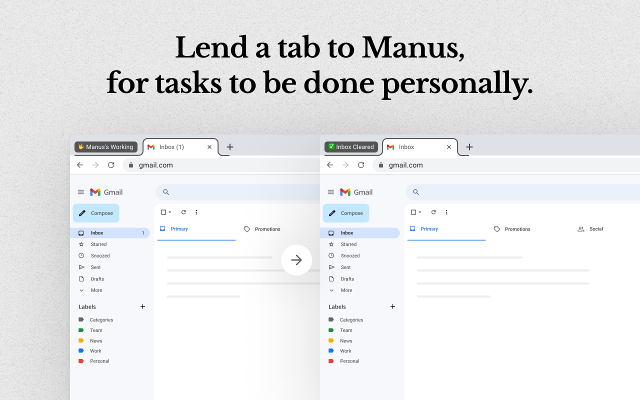Manus Browser Operator - Main product screenshot demonstrating key features and user interface