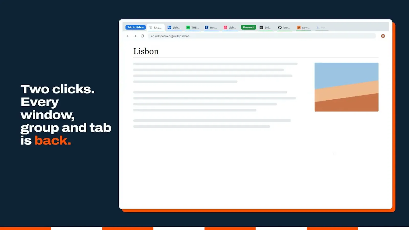 Tab Lifeboat screenshot 1 (video preview)