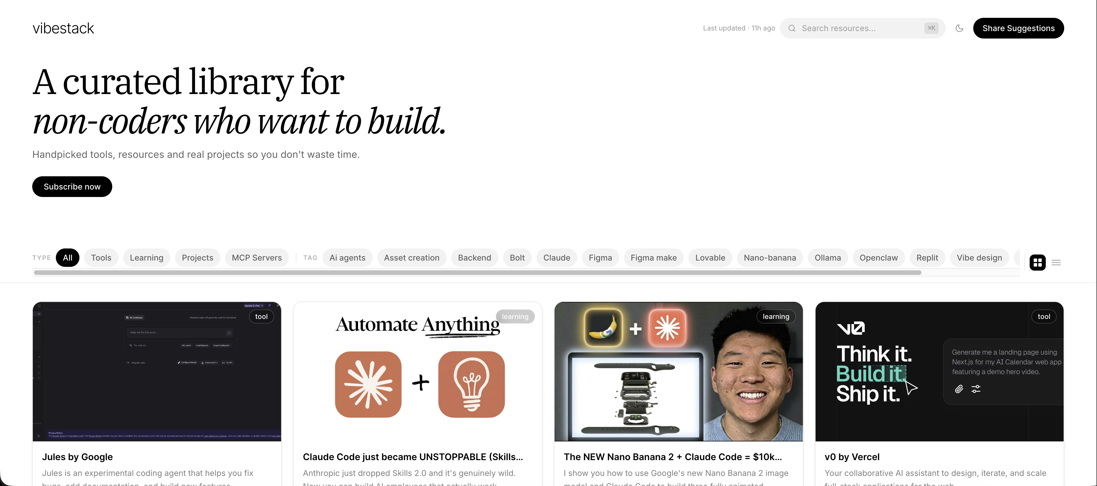 Vibe Stack - Main product screenshot demonstrating key features and user interface