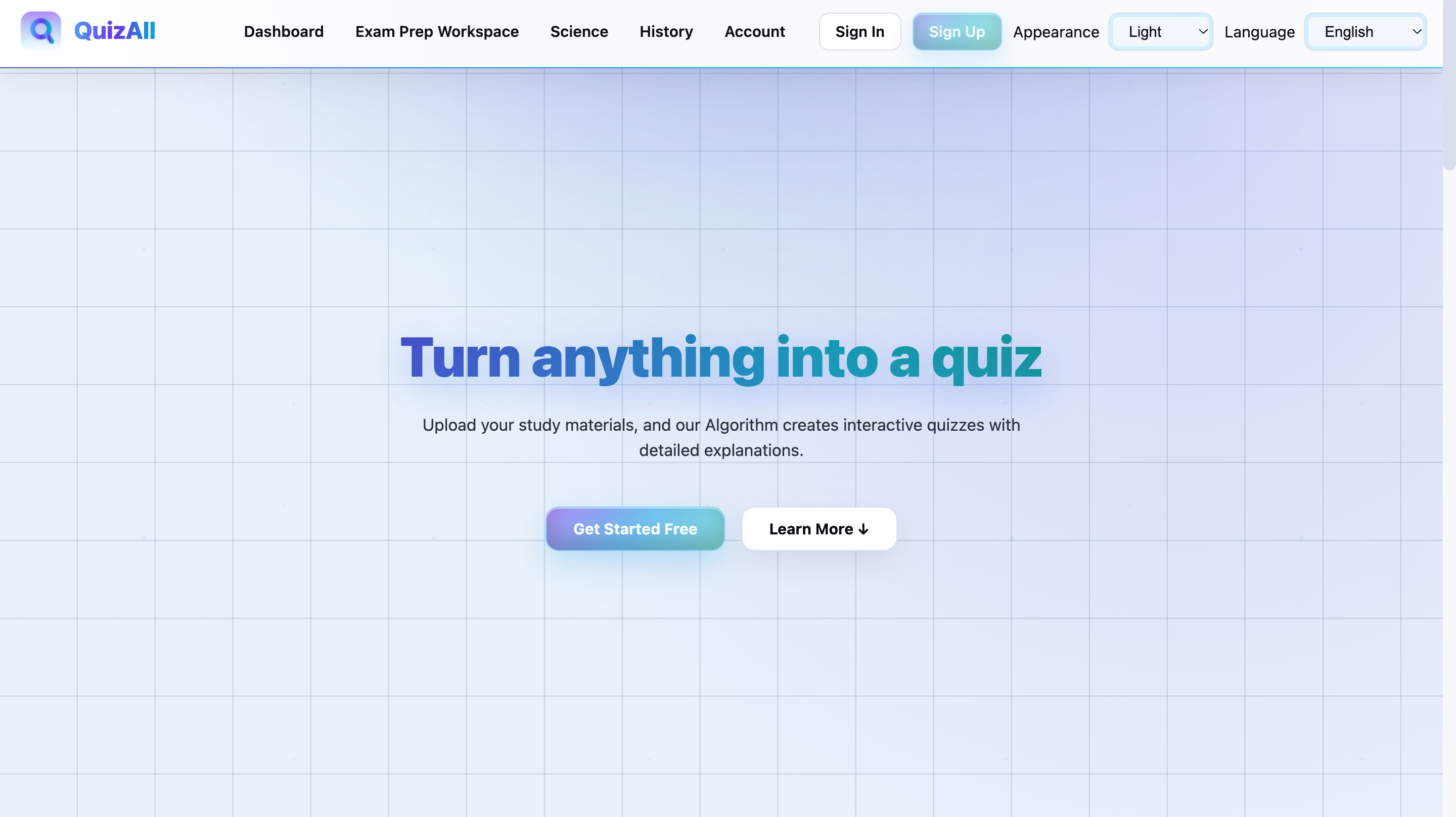 QuizAll — Turn anything into a quiz gallery image