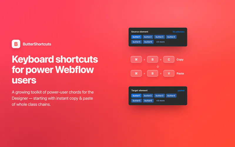 ButterShortcuts Extension for Webflow screenshot 2