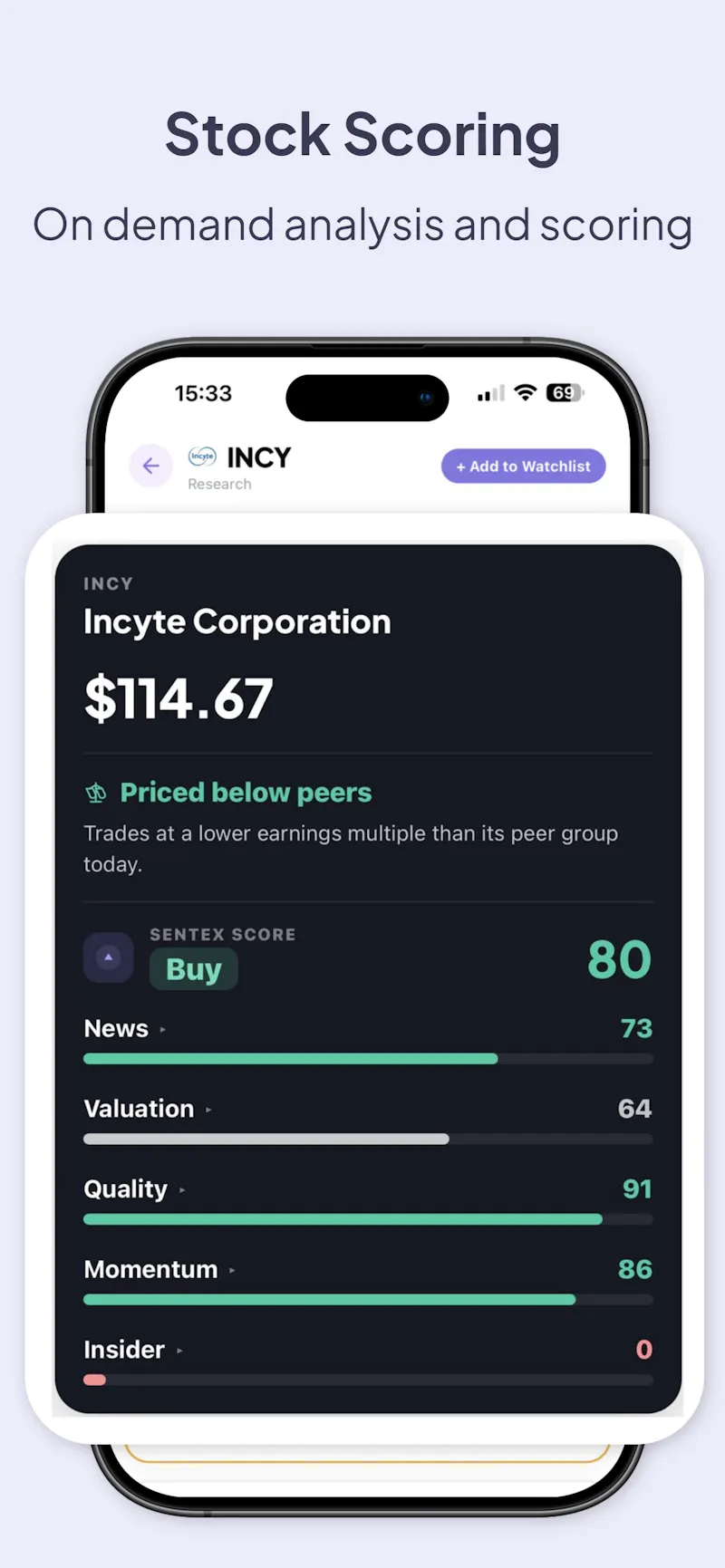 Sentex: Real-time AI Stock Intelligence screenshot 4