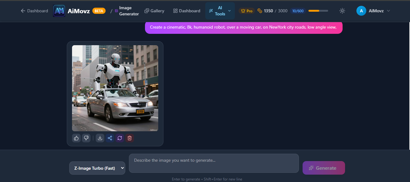 AiMovz - Screenshot 2 showing product features and functionality