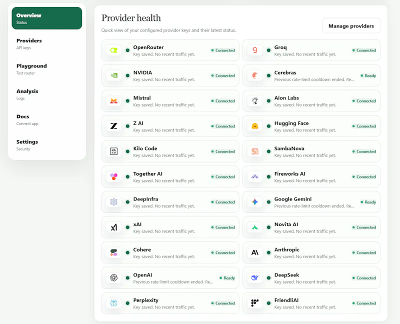 LLM Router · One API for every provider screenshot 2