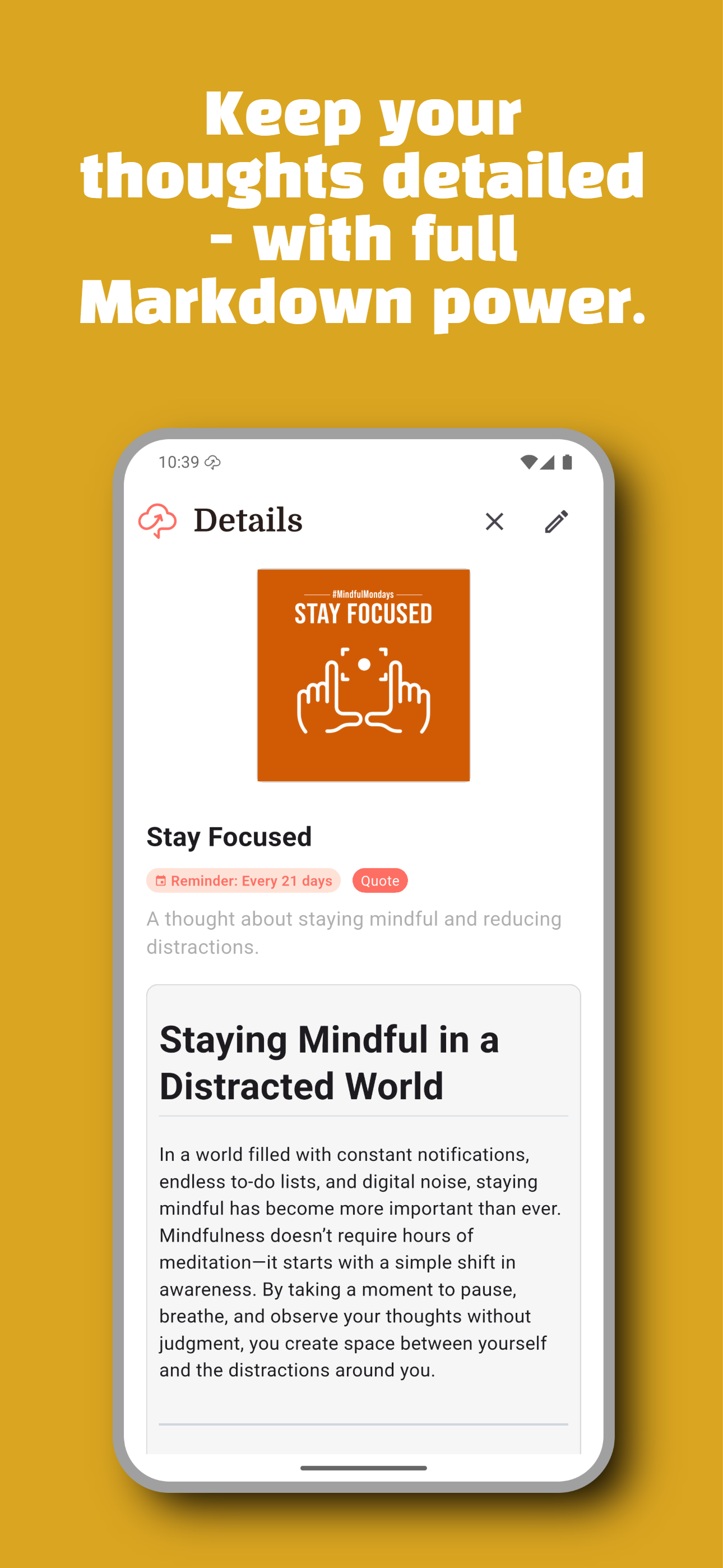 UpThoughts - Screenshot 2 showing product features and functionality