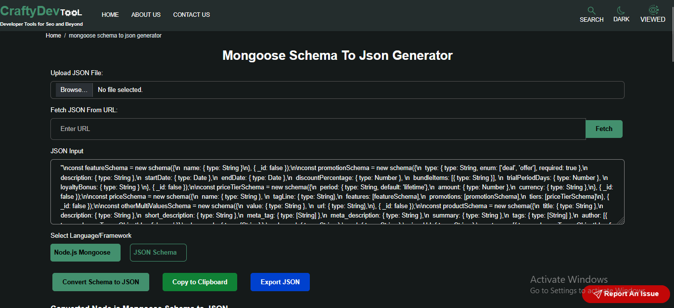 وسائط مخطط Mongoose لمولد JSON - أداة Smart Tool Doe mongoose لمولد JSON 2