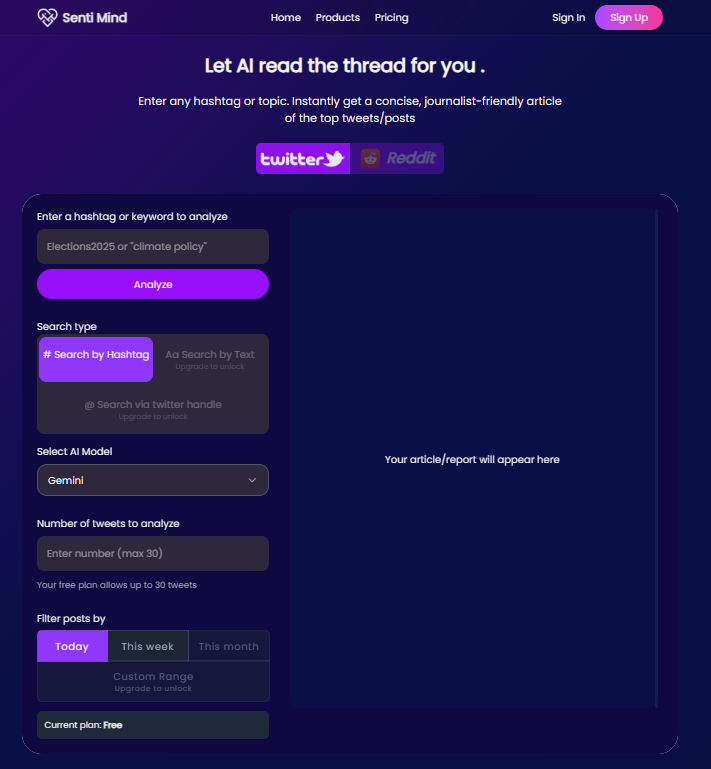 Senti Mind - Позвольте ИИ анализировать сотни постов для вас за считанные секунды! медиа 2