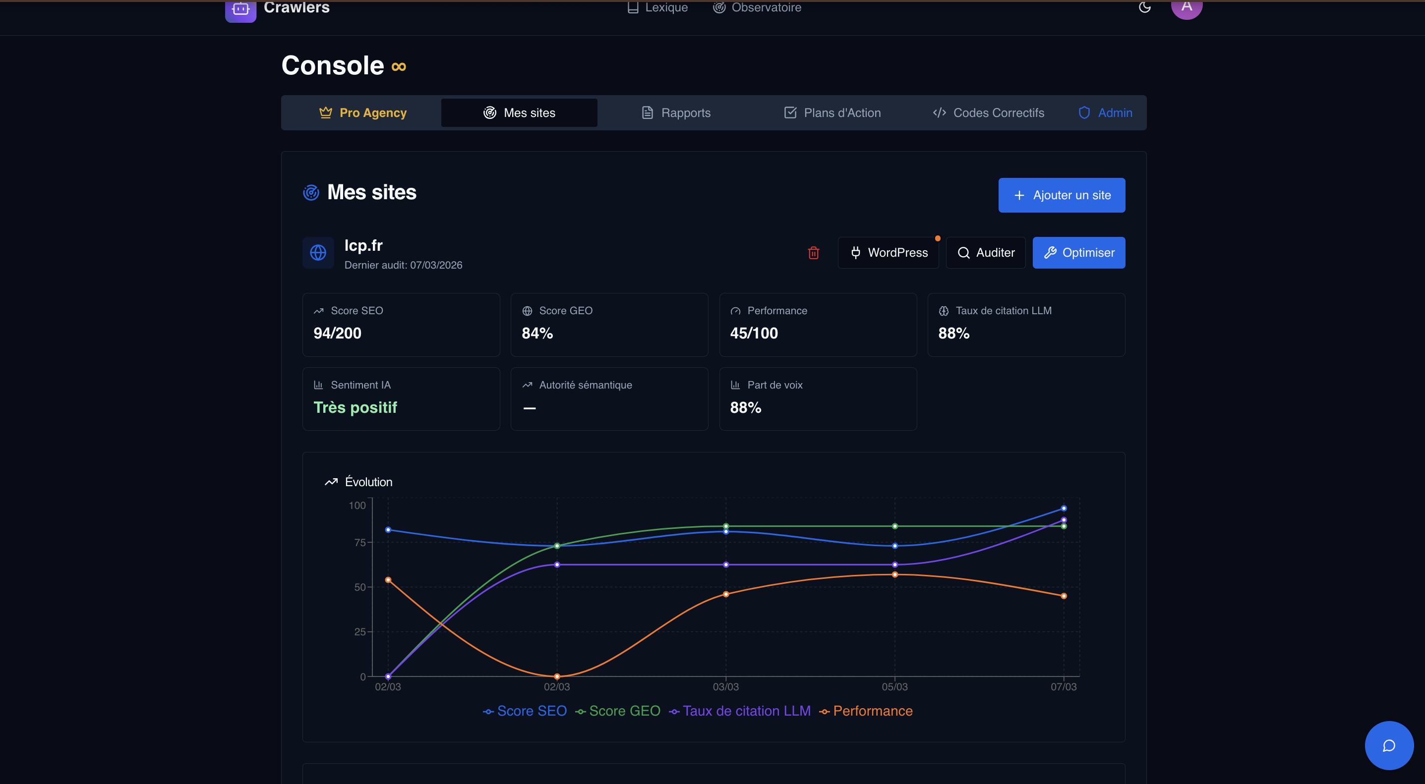 Crawlers.fr - Main product screenshot demonstrating key features and user interface