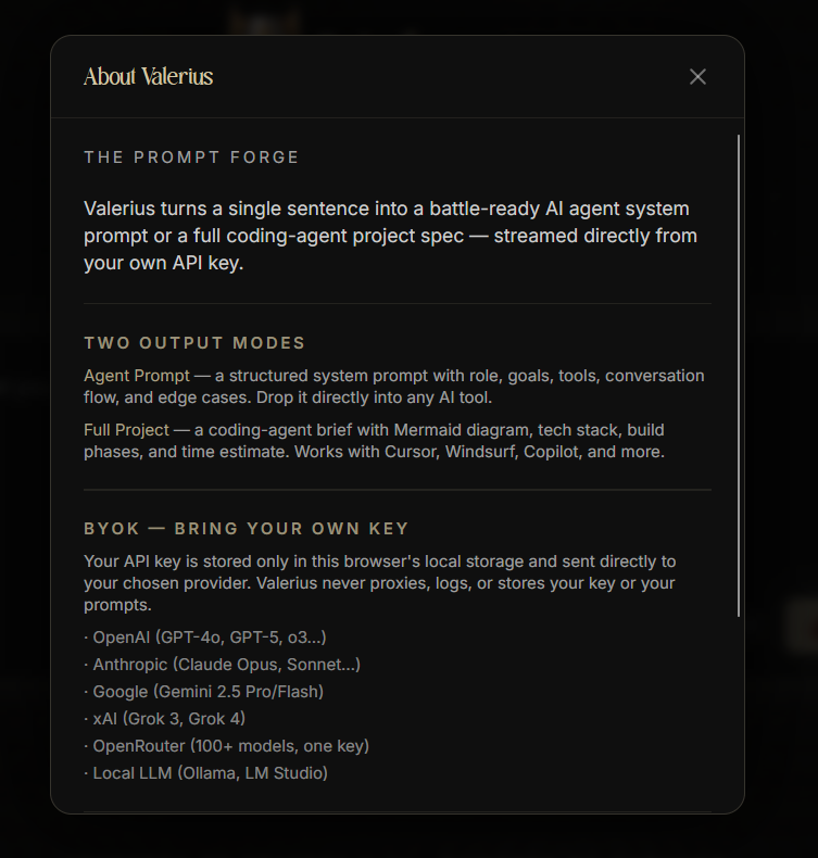 Valerius Forge - AI Ready Prompt Builder gallery image