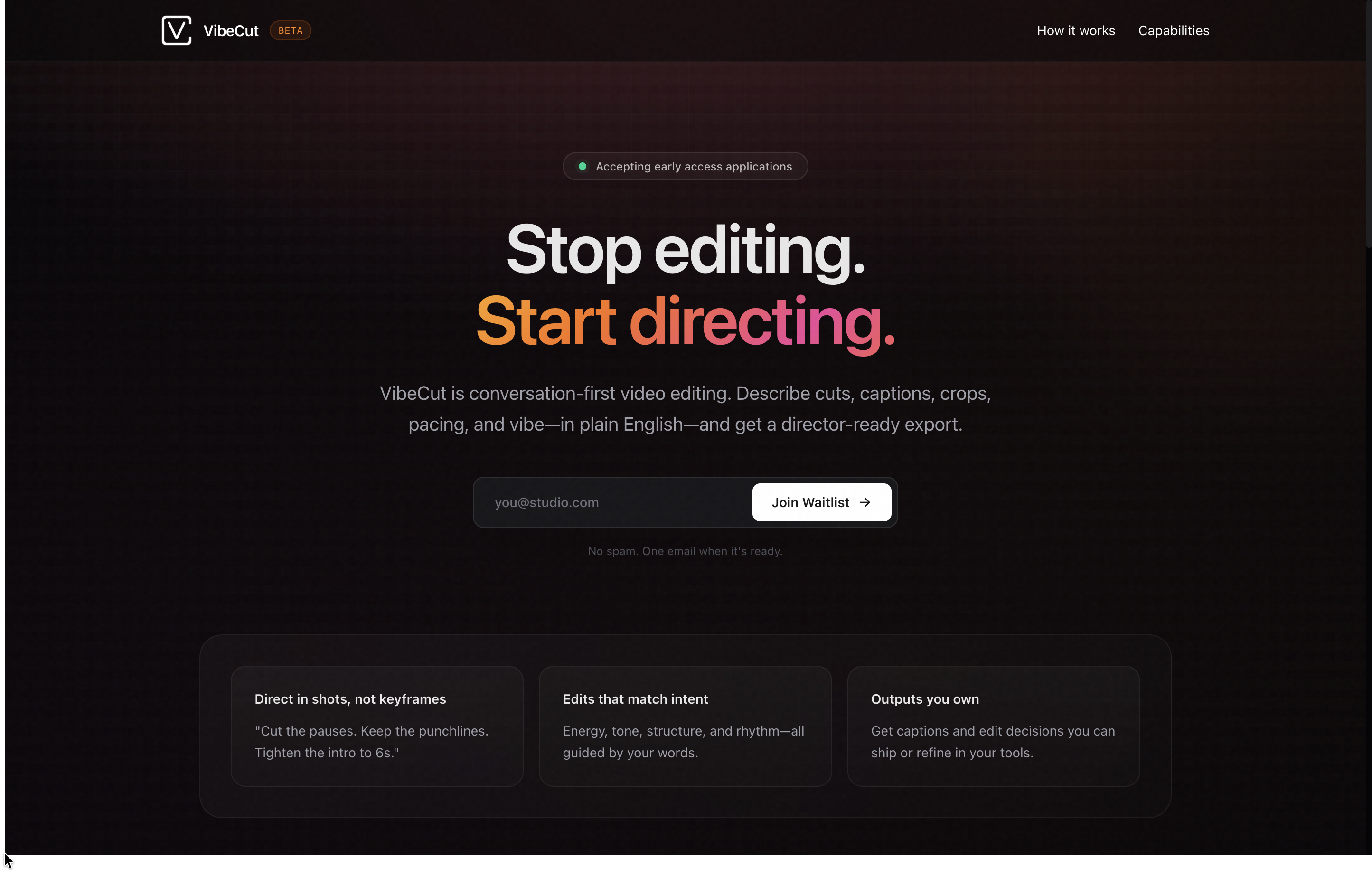 Vibecut Studio - Main product screenshot demonstrating key features and user interface