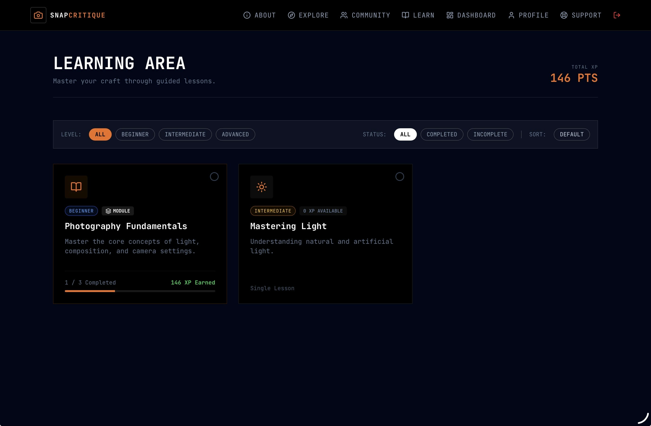 Snap Critique - Main product screenshot demonstrating key features and user interface