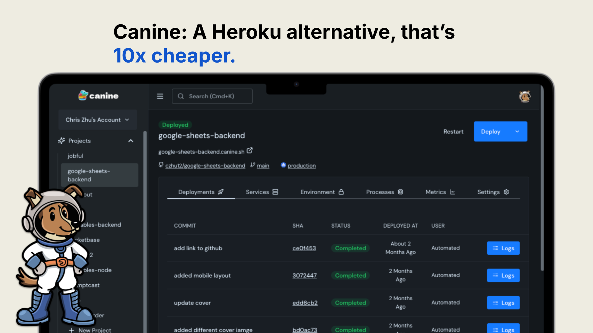 Canine - Host with the power of Kubernetes, simplicity of Heroku media 3