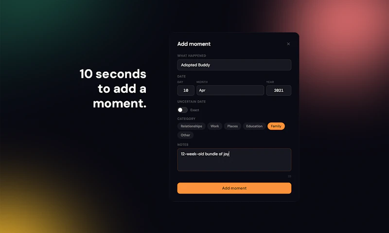 Lifeline — Your life on one timeline screenshot 3