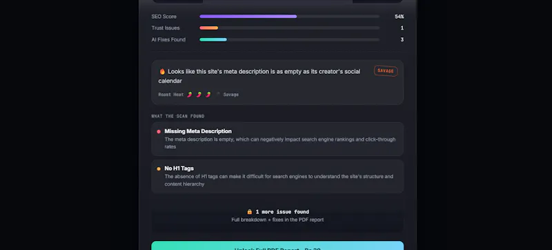 SiteRoast AI screenshot 3