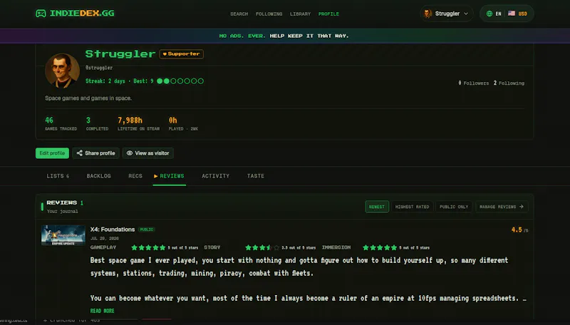 IndieDex screenshot 1