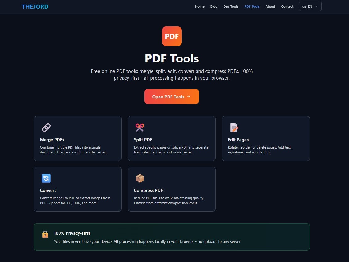 THEJORD - Screenshot 3 showing product features and functionality