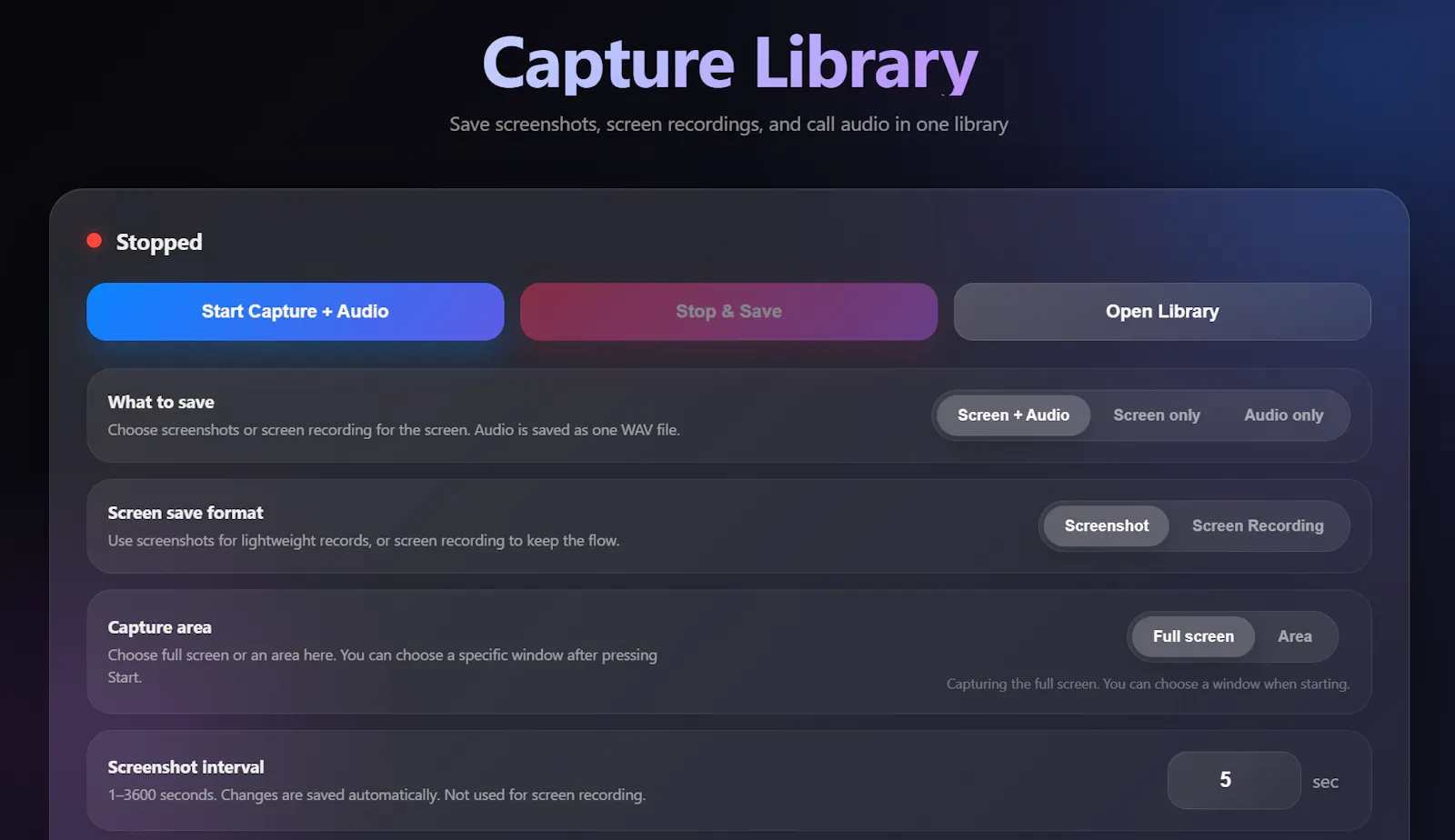 Capture Library screenshot 2