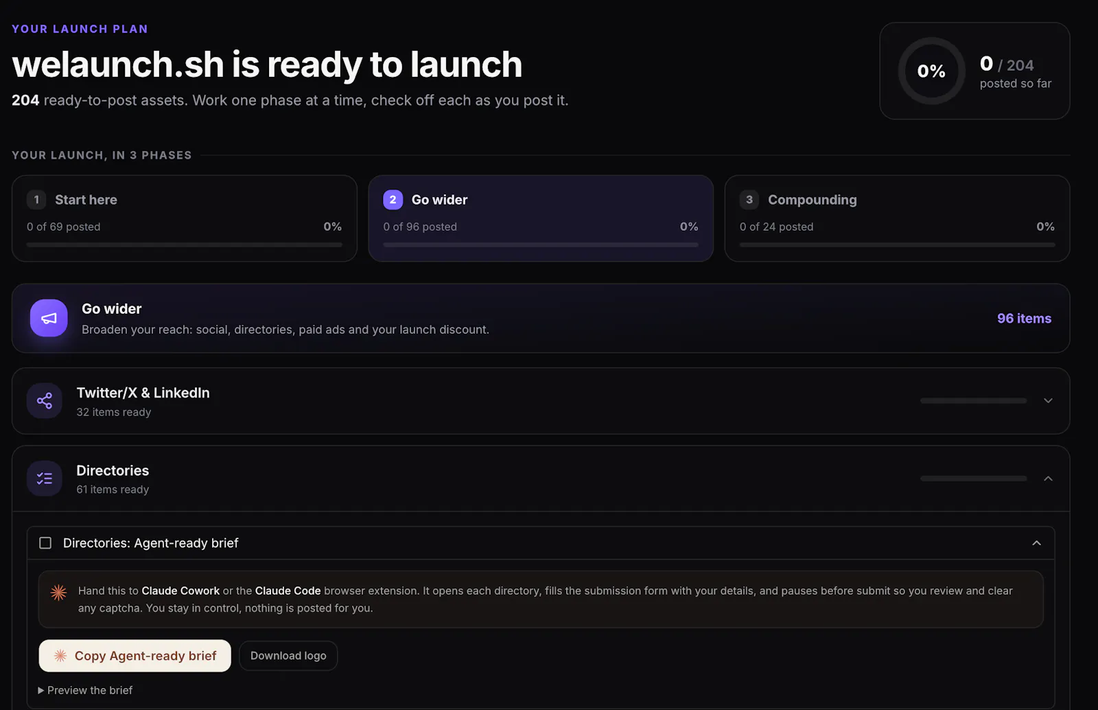 welaunch.sh screenshot 2
