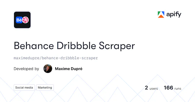 Behance Dribbble Scraper screenshot 1
