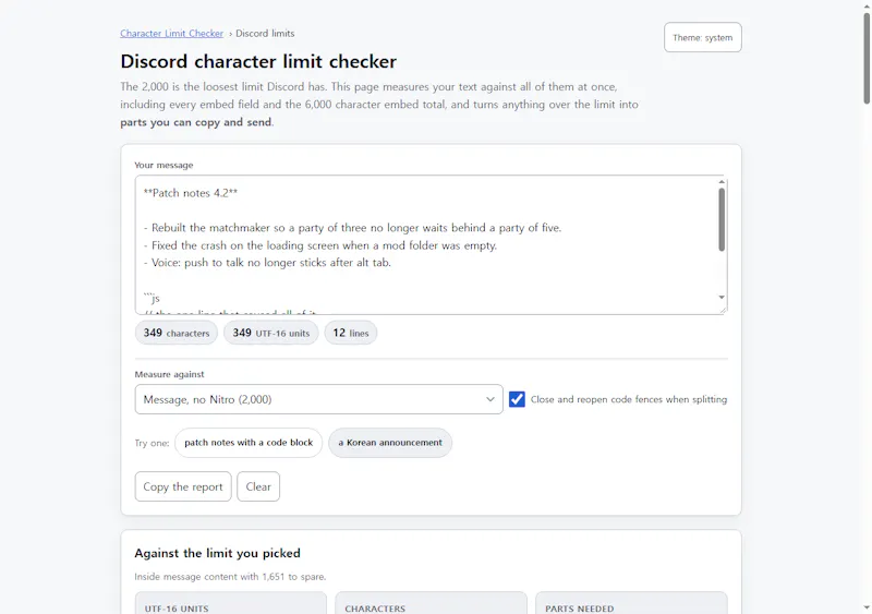 Character Limit Checker screenshot 1