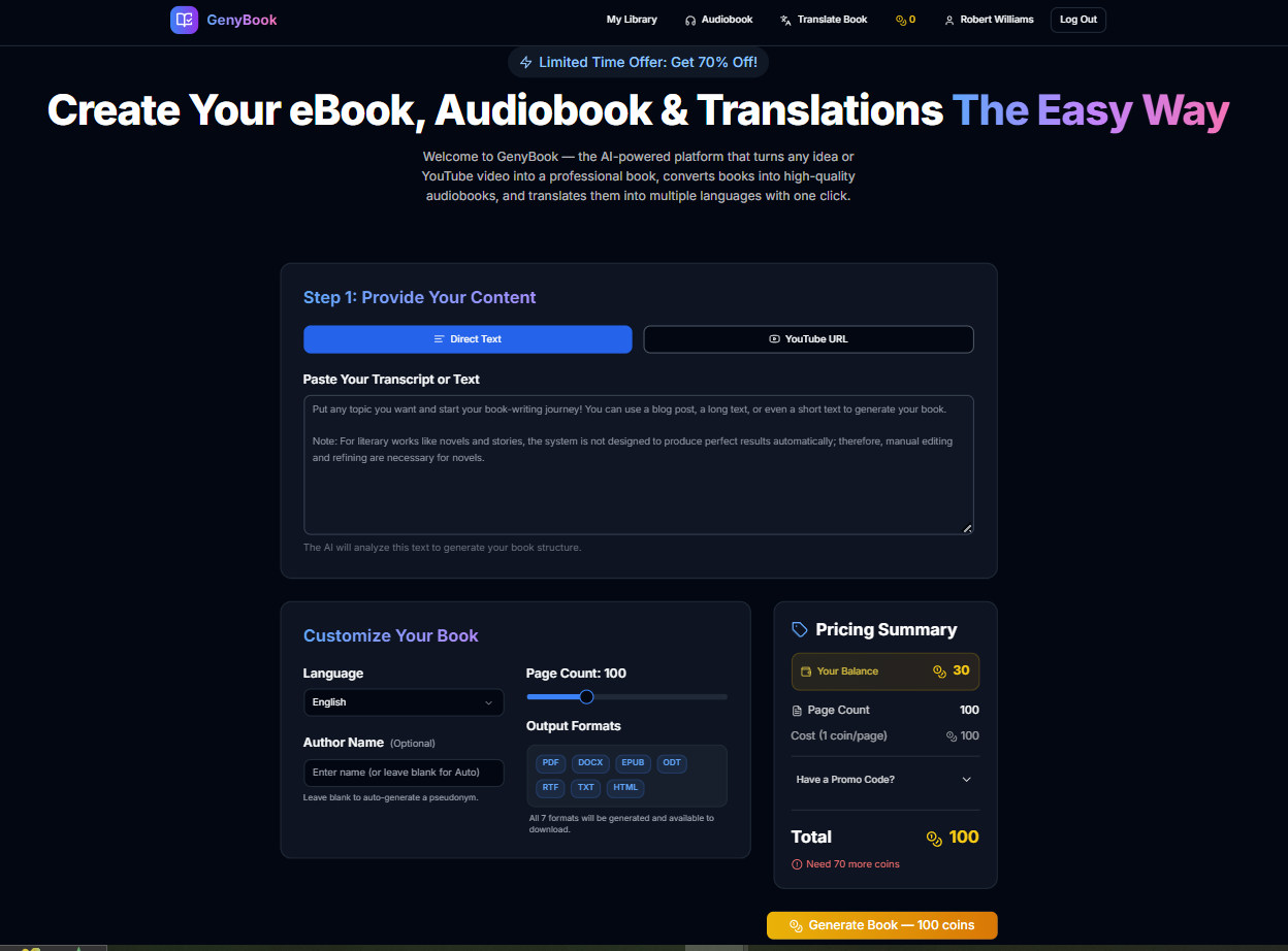 GenyBook - Screenshot 2 showing product features and functionality