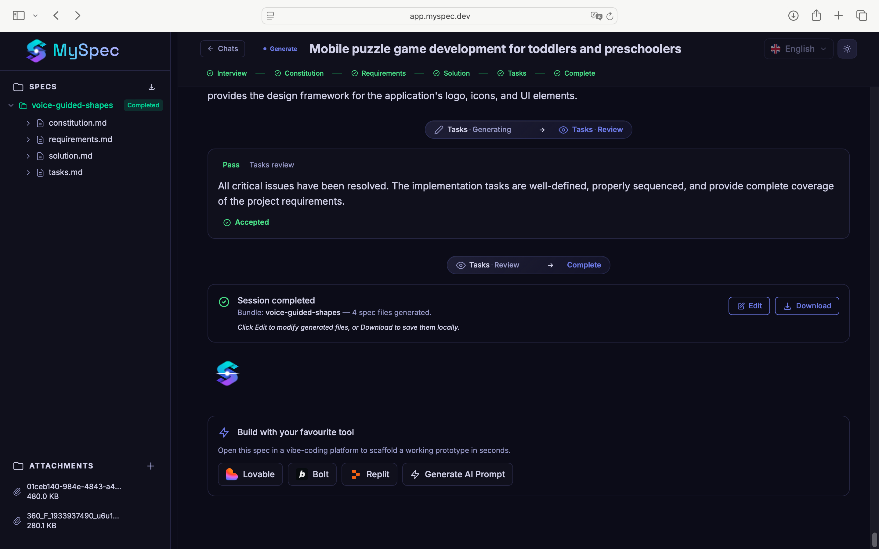 MySpec gallery image