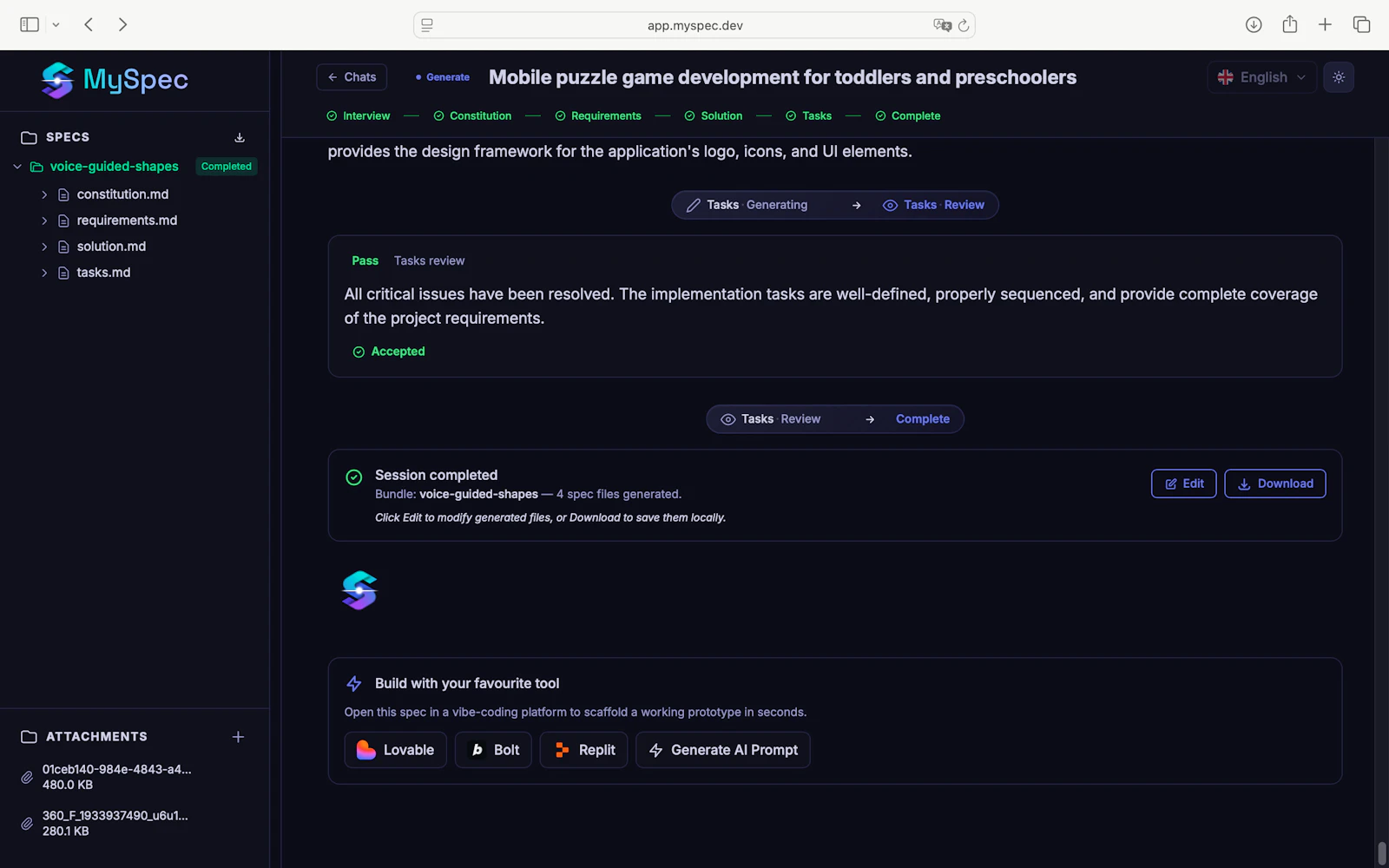MySpec screenshot 4