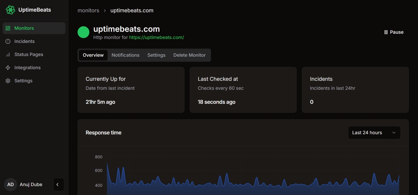UptimeBeats - De eenvoudigste manier om de uptime van uw site te controleren. media 2