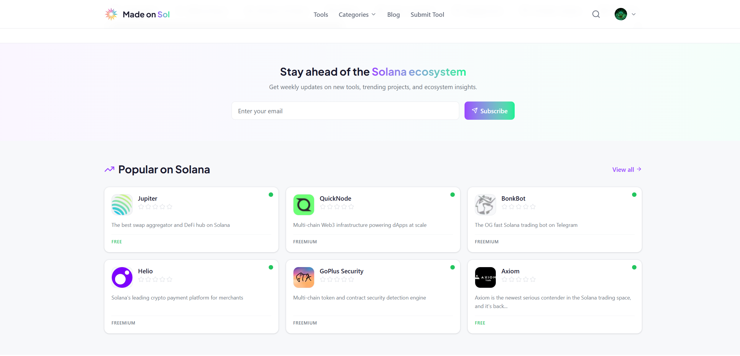 Made on Sol - Screenshot 2 showing product features and functionality