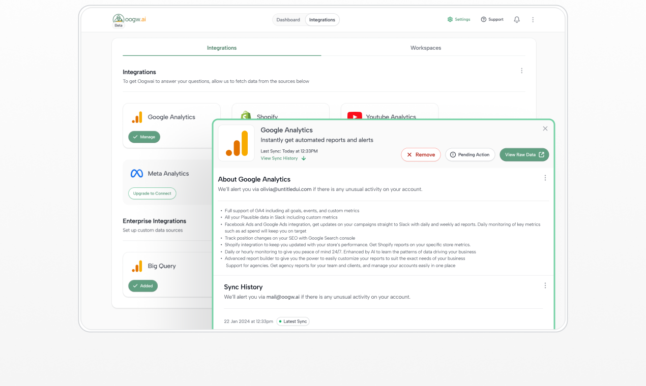 Oogw.ai - Screenshot 3 showing product features and functionality