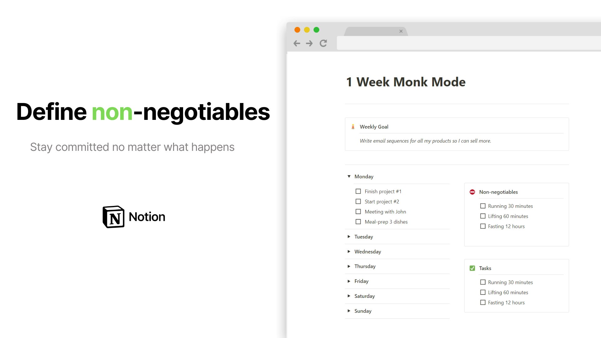Notion Monk Mode Planner gallery image