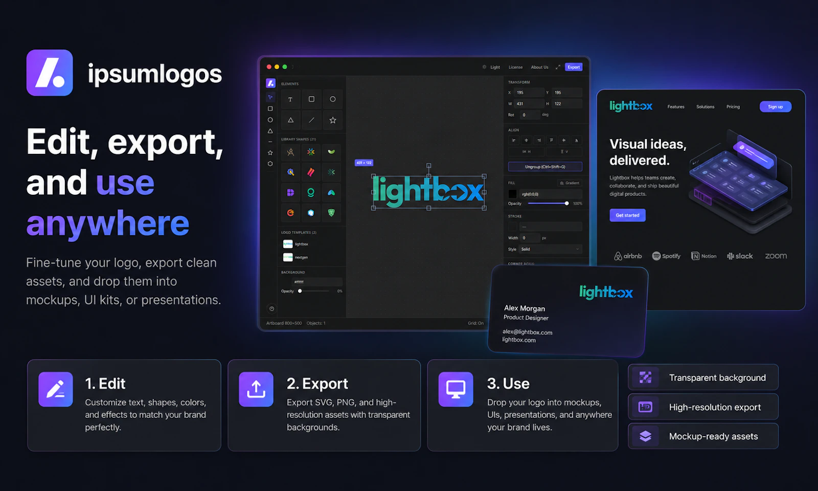 Ipsumlogos — Free Online Logo Editor screenshot 3