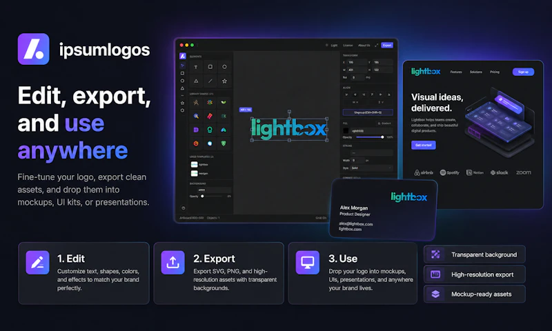 Ipsumlogos — Free Online Logo Editor screenshot 3