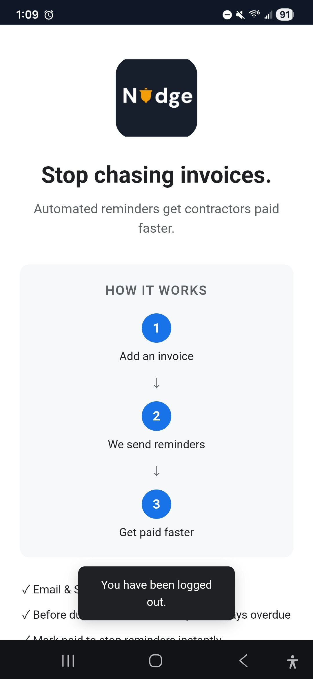 Nudge: Invoice Reminders gallery image