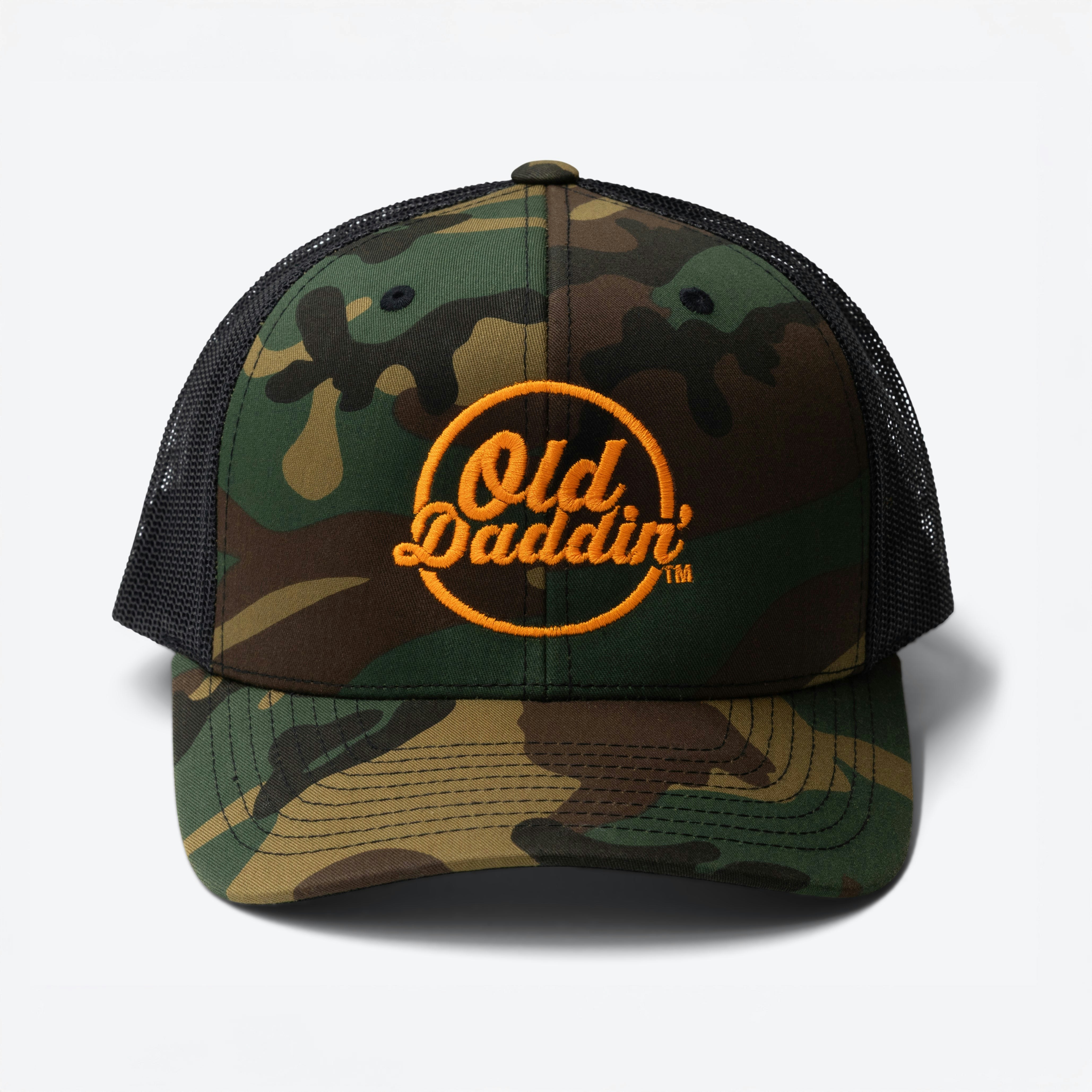 The Woodland Cam Hat - Old Daddin - Product Hunt launch logo and brand identity