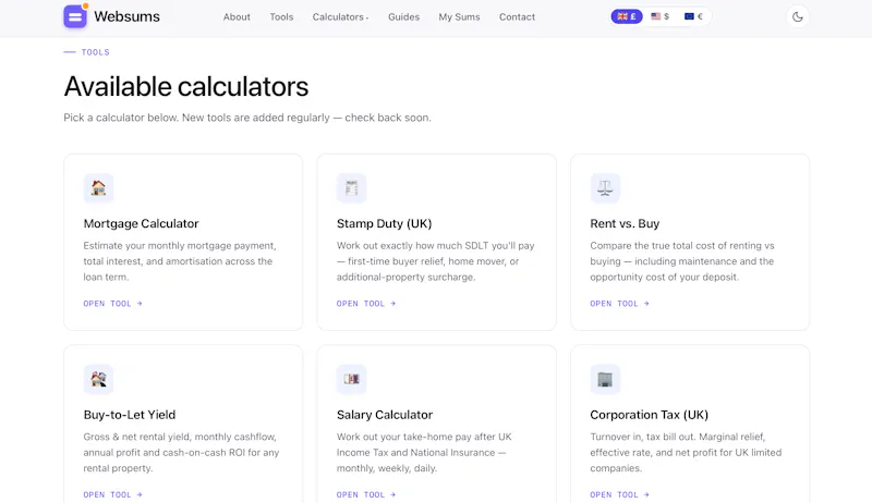 Websums screenshot 1