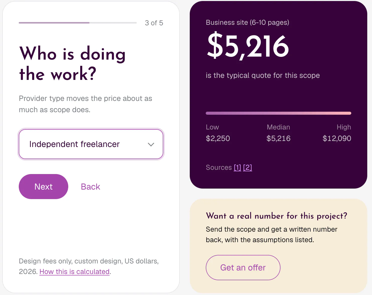Web Design Cost Calculator gallery image