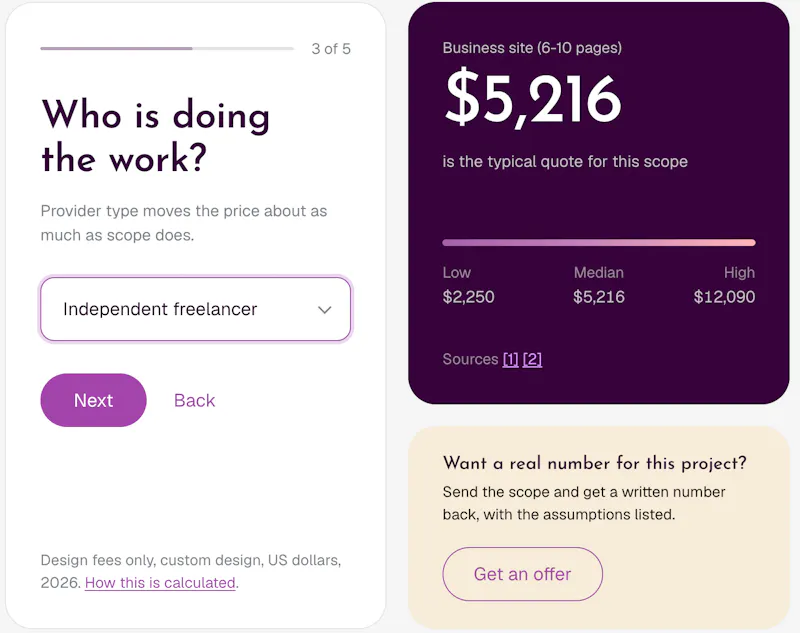 Web Design Cost Calculator screenshot 3