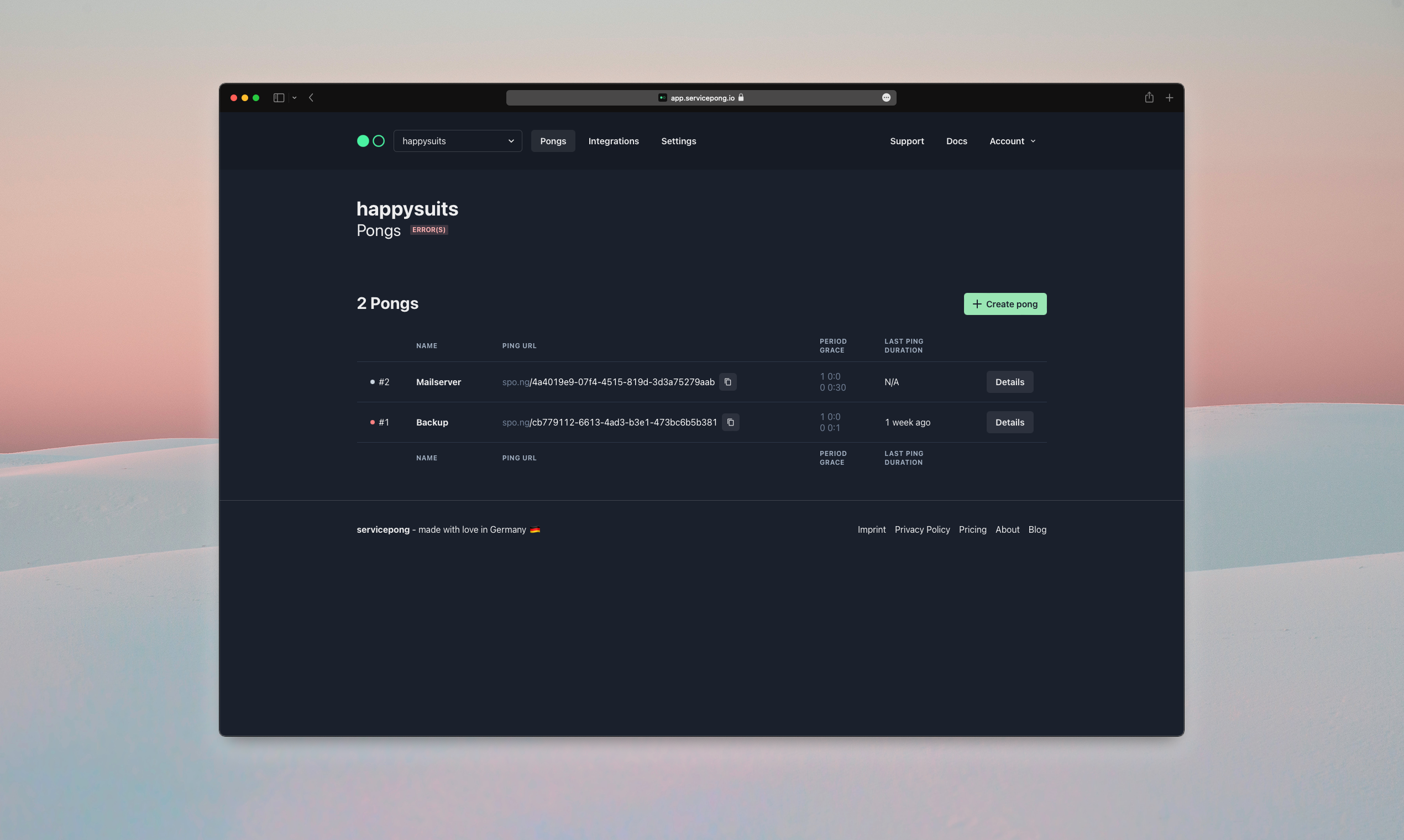 servicepong - Simple Monitoring for everyone. media 1