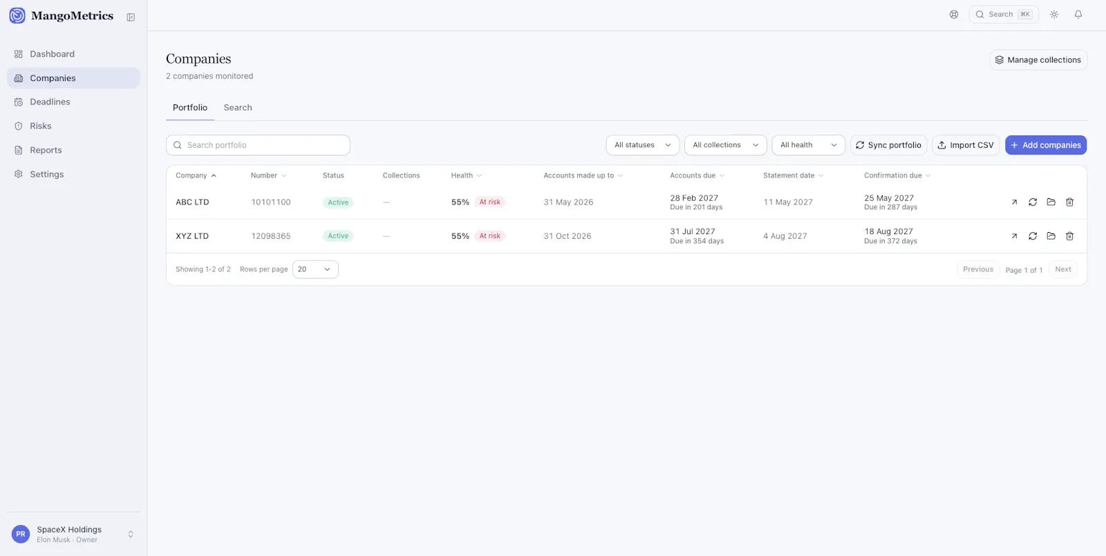 MangoMetrics screenshot 2