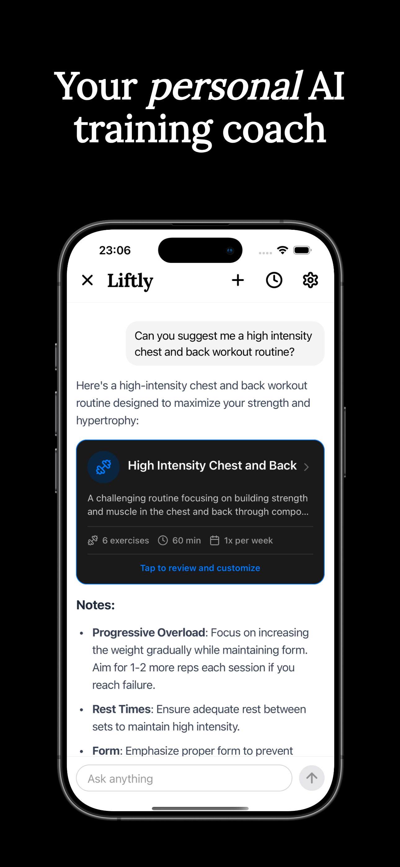 Liftly – Voice-Powered Workout Logging - Screenshot 3 showing product features and functionality