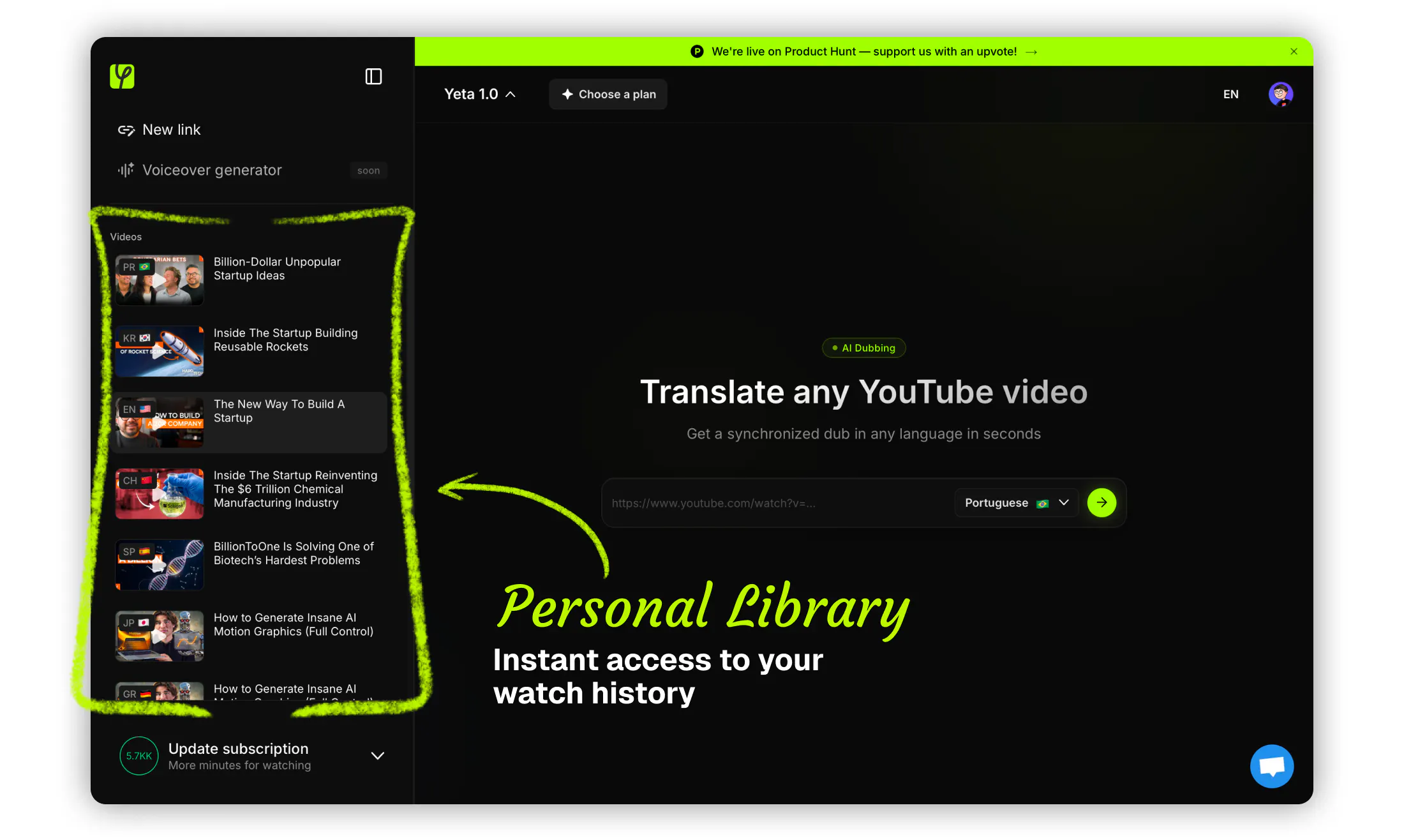 Yeta AI / YouTube Dubbing screenshot 3