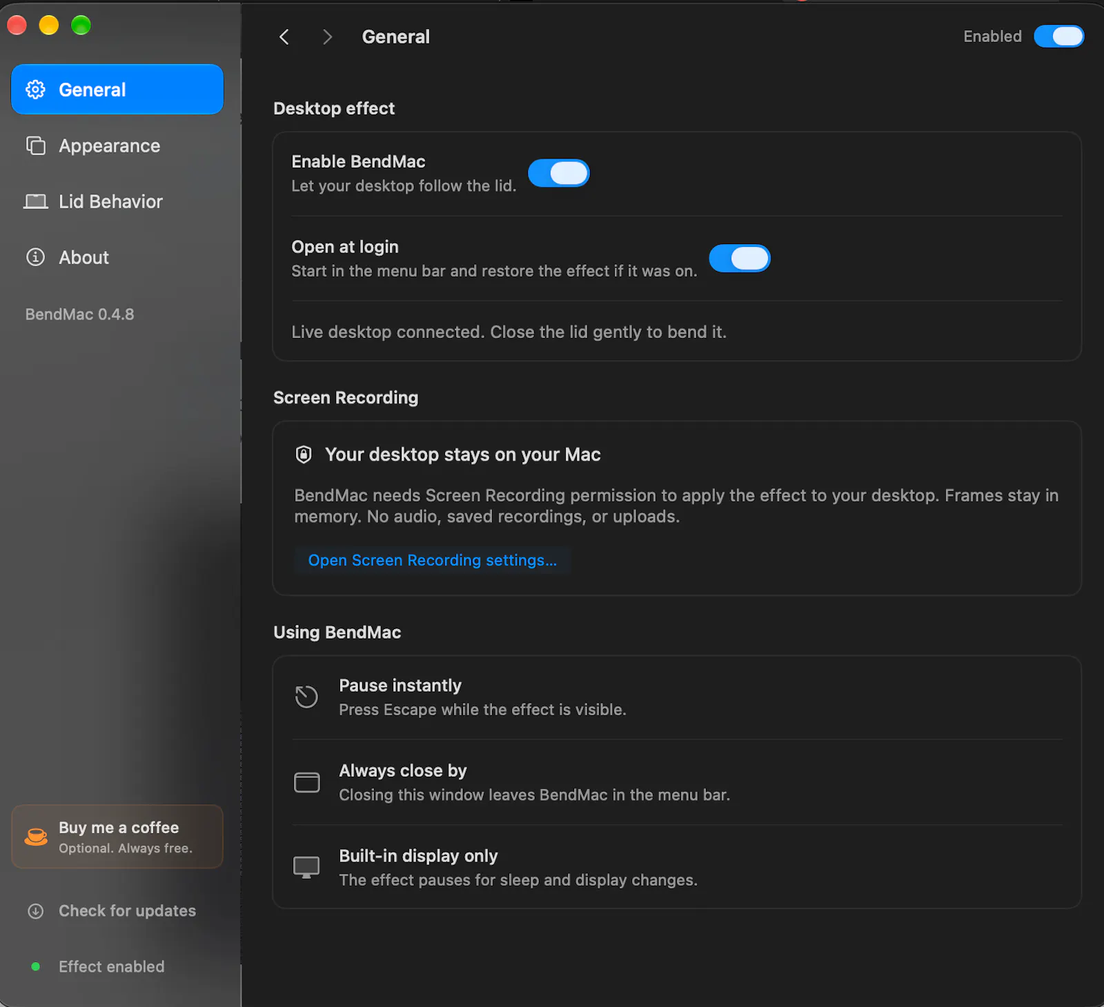 BendMac screenshot 2