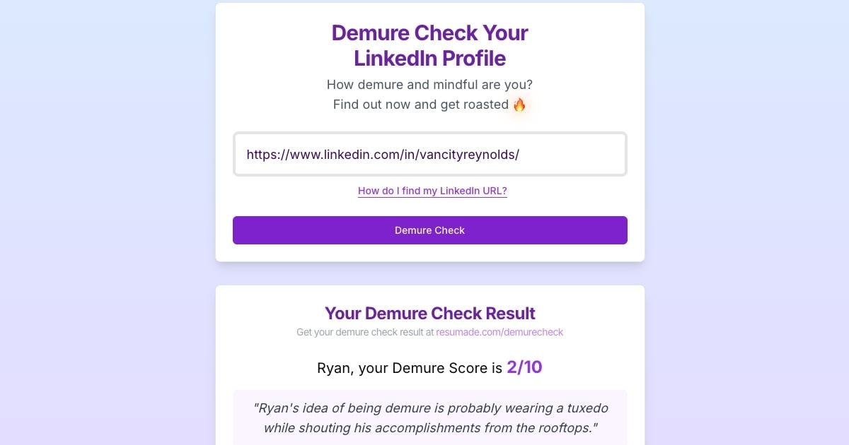 startuptile Demure Check-How demure and mindful are you? Find out and get roasted