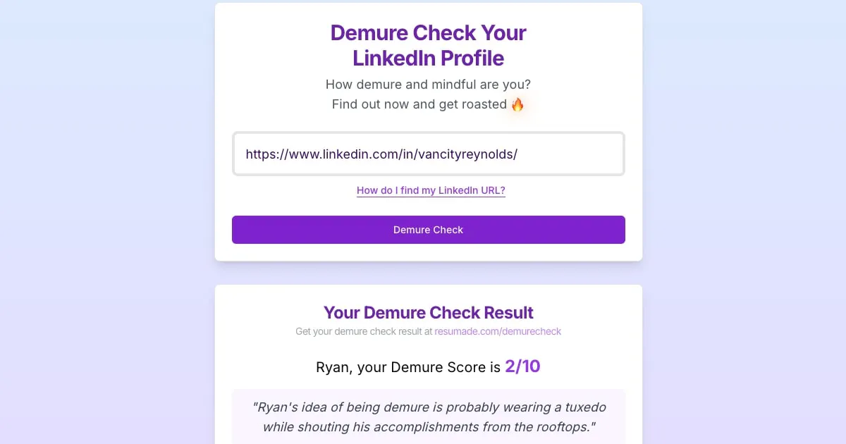 Demure Check