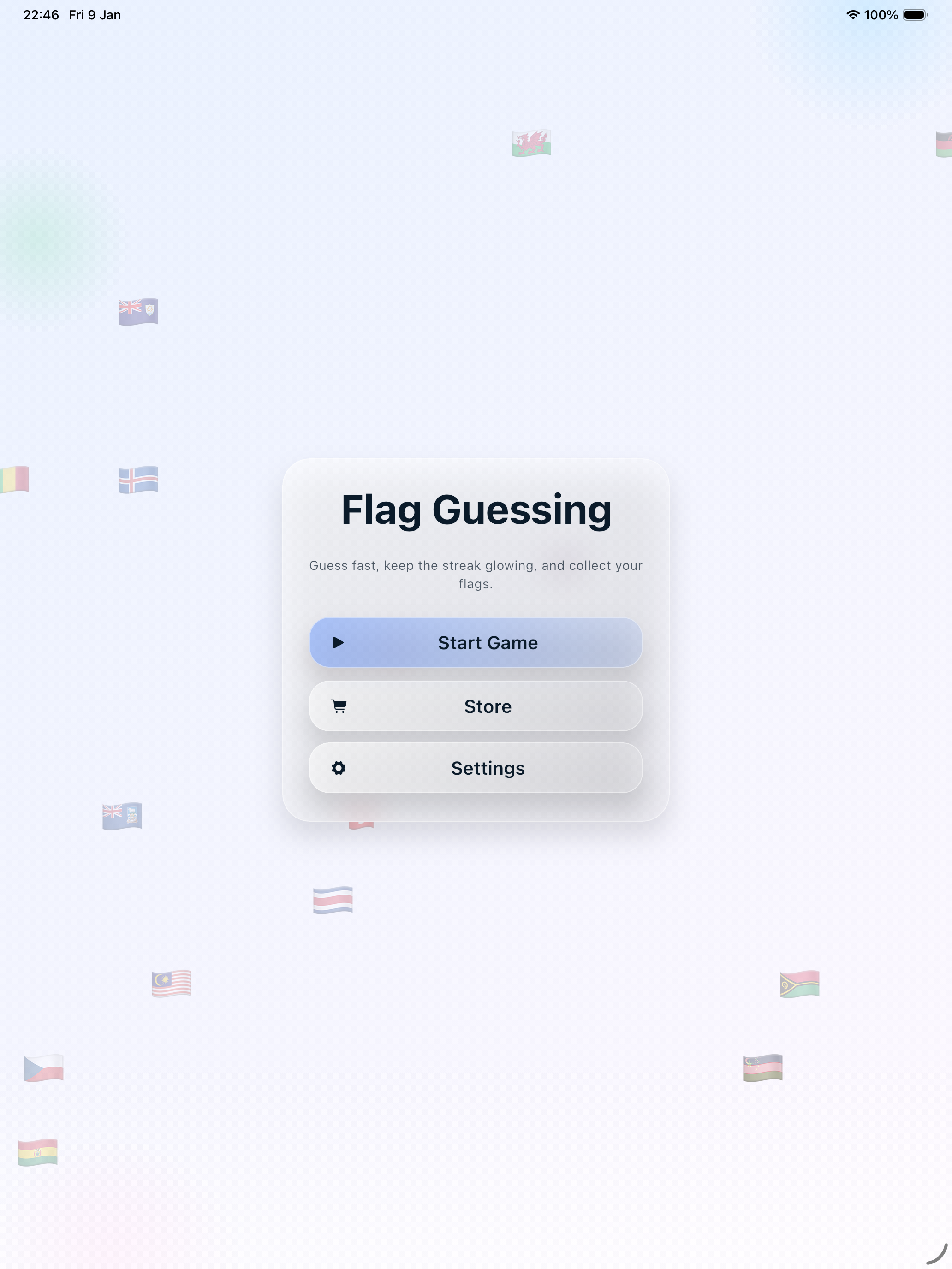 Flag Guessing - Main product screenshot demonstrating key features and user interface
