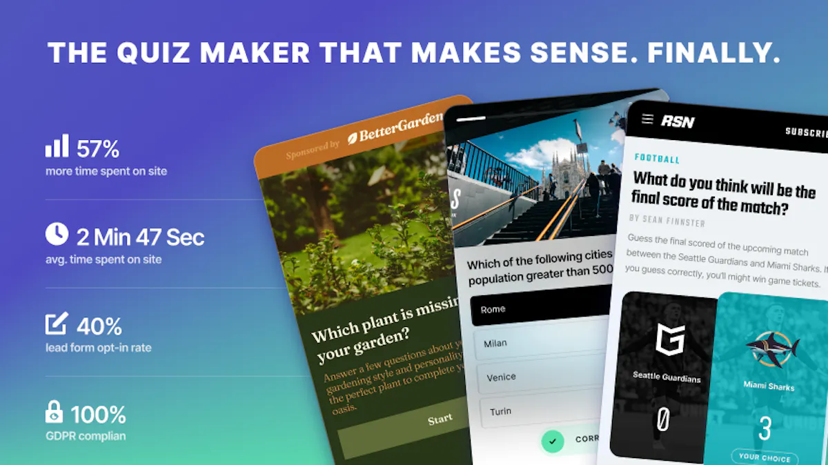 The new quiz maker that makes sense.