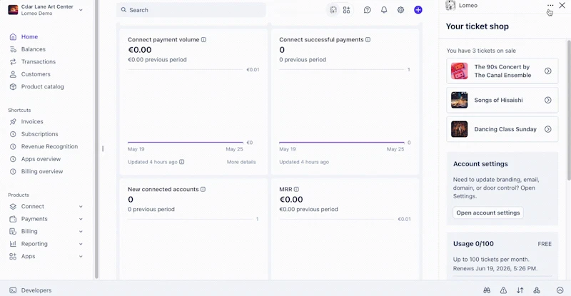 Lomeo - Stripe app for event ticketing screenshot 3