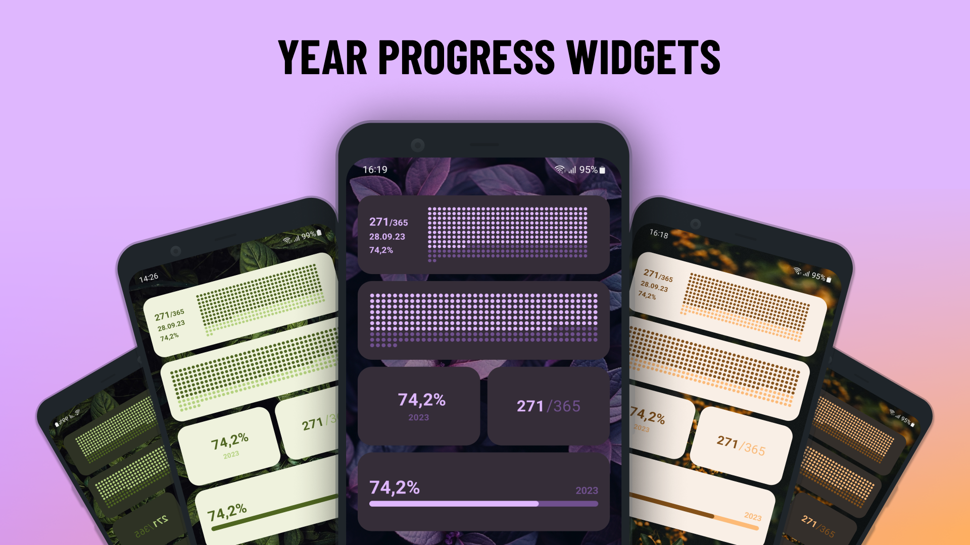 Materiaal je jaar voortgang widget