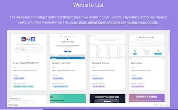Carrd+Airtable+Stripe List gallery image